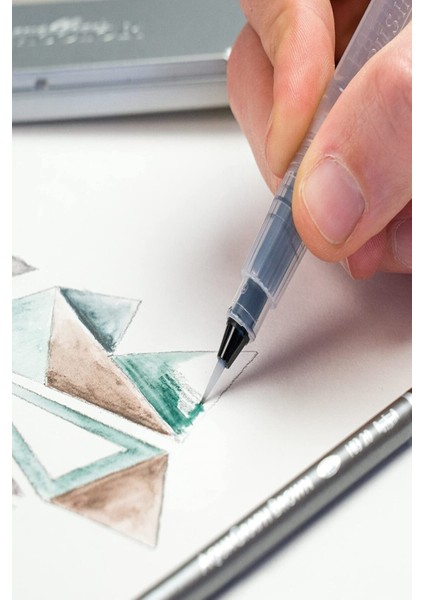 Cretacolor 6'lı Aquarell Sulandırılabilir Fırçalı Karakalem Eskiz Dereceli Çizim Kalemi Seti