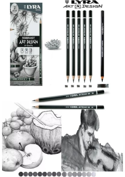 Lyra Art Design Profesyonel Dereceli Kalem 6'lı Set
