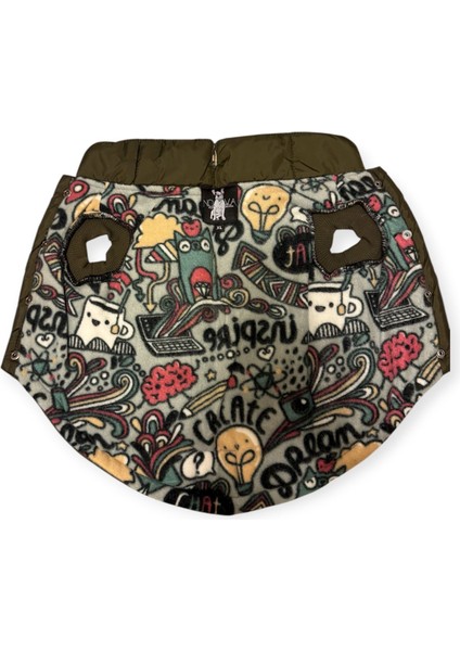 Pets El Yapımı Su Geçirmez Köpek Montu – Haki /karikatürlü fiyatları