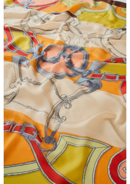 Desenli Modal Eşarp Hamhara Kahve modelleri