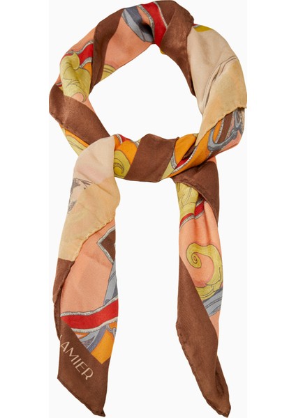 Desenli Modal Eşarp Hamhara Kahve fırsatları