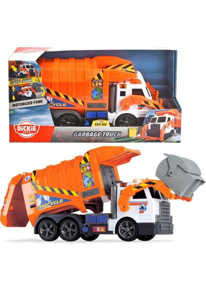 203308369 Dickie Garbage Truckfree Wheel Light Sound B/o Lifting Fork Wt