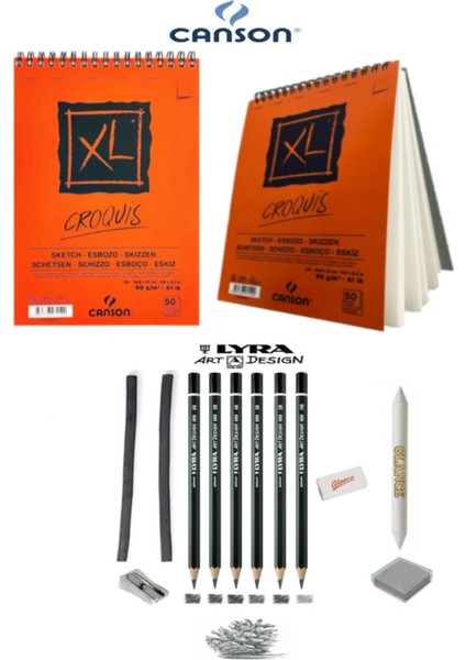 Canson Xl A5 Eskiz Defterli Karakalem ve Çizim Eskiz Seti