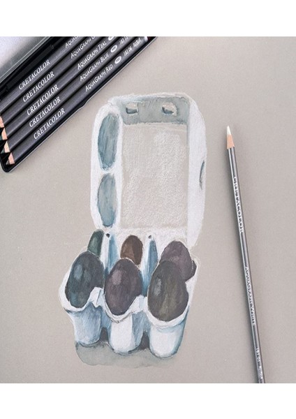 Alex Schoeller A5 300 gr Cretacolor 6'lı Aquarell Sulandırılabilir Dereceli Rulo Kalemlik Eskiz Seti modelleri