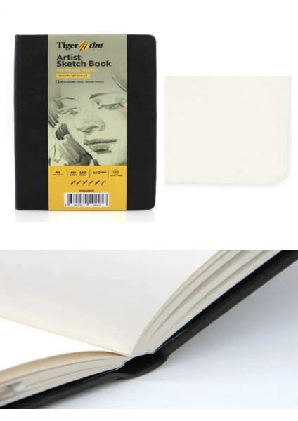 Eskiz Defteri 140GR 80 Yp A5 Siyah Keep Smiling Dereceli Kalem Seti 12LI Metal Kutulu Eskiz Seti fiyatları