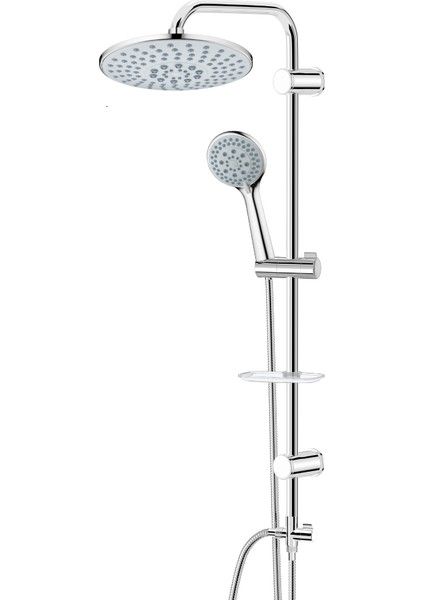 | Dushlux Duş Seti Fonksiyonlu, Krom, Yağmurlama Tepe Duşlu