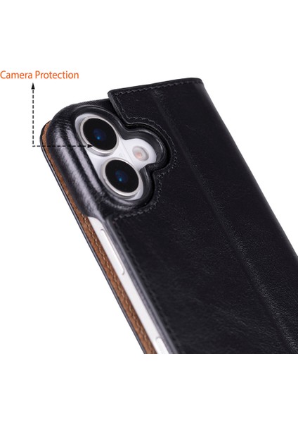 Luca iPhone 17 Deri Kılıf-Siyah