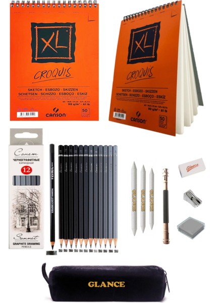 Canson Xl A5 Eskiz Defterli St.petersburg Dereceli Kalem Kalemlik Eskiz Seti