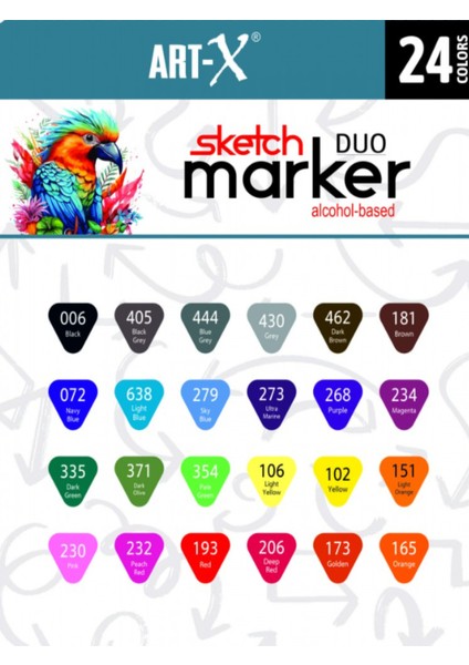 Art-X Sketch Marker Çift Taraflı Kalem Seti 24'lü fırsatları