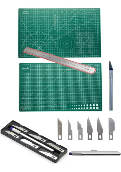 7 Parça Hobi Kretuar A4 Kesim Matı Set