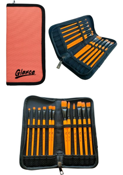 Fırça Çantası Sentetik Seri Kıl 12'li Fırça Seti