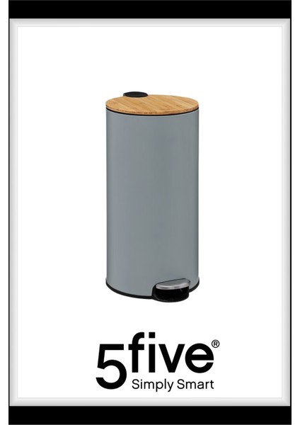 Çöp Kovaları Simply Smart Bambou 30 Lt Metal Antrasit