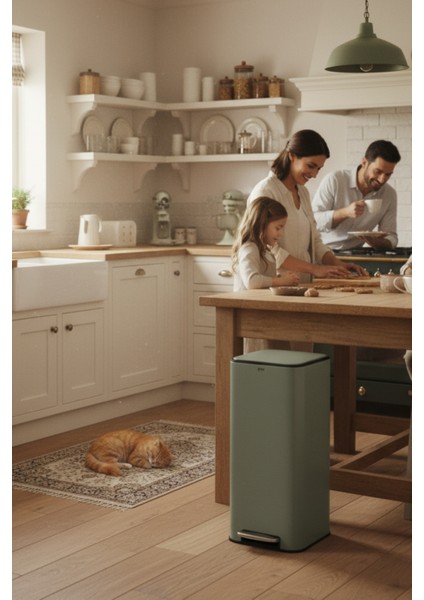 Delta 30 L Kare Pedallı Çöp Kovası Yeşil | Yavaş Kapanma, Kolay Temizlik Çıkarılabilir Yıkanabilir İç Sepet modelleri