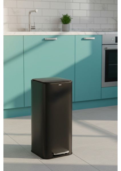 Delta 30 L Kare Pedallı Çöp Kovası Siyah | Yavaş Kapanma, Dayanıklı Metal Gövde ,Kolay Temizlik Çıkarılabilir Yıkanabilir İç Sepet fiyatları