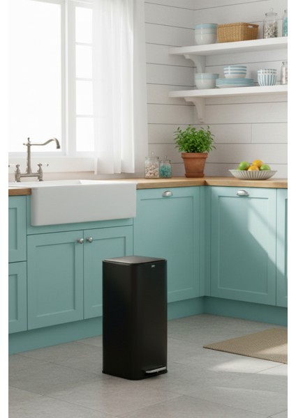 Delta 30 L Kare Pedallı Çöp Kovası Siyah | Yavaş Kapanma, Dayanıklı Metal Gövde ,Kolay Temizlik Çıkarılabilir Yıkanabilir İç Sepet modelleri