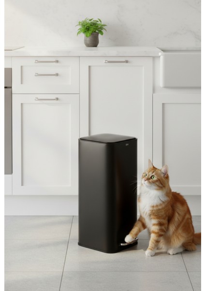 Delta 30 L Kare Pedallı Çöp Kovası Siyah | Yavaş Kapanma, Dayanıklı Metal Gövde ,Kolay Temizlik Çıkarılabilir Yıkanabilir İç Sepet fırsatları