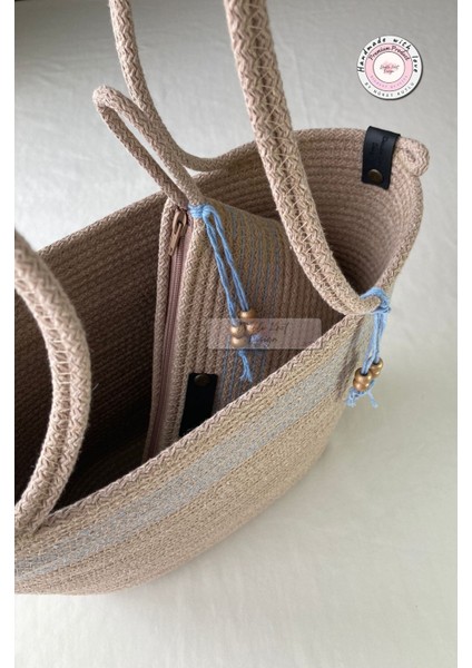 Bailey 2li Takım Plaj Çantası , El Çantası Clutch, Totebag, Kadın Çanta, Yazlık, Hediyelik, hasır Jüt Tress