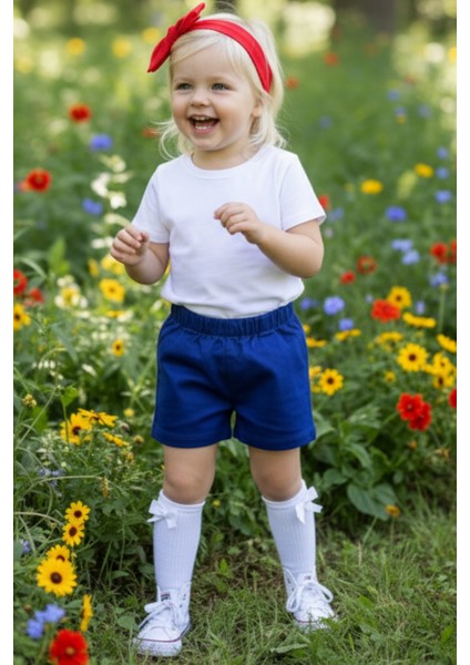 Kız Çocuk Saks Jean Şort Dev Fiyonk Bandana Takım fiyatları