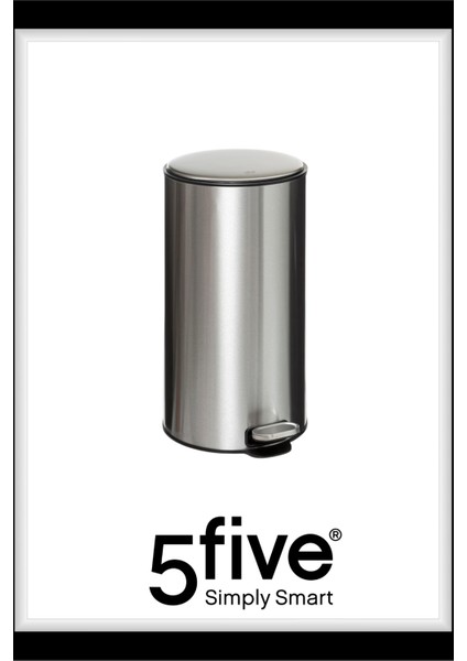 Delta 30 L Pedallı Çöp Kovası Çelik | Yavaş Kapanma, Aktif Karbon Filtre, Çıkarılabilir Yıkanabilir Kova