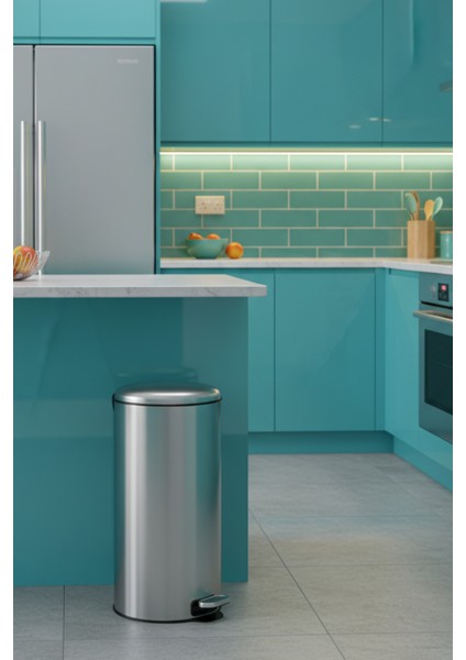 Delta 30 L Pedallı Çöp Kovası Çelik | Yavaş Kapanma, Aktif Karbon Filtre, Çıkarılabilir Yıkanabilir Kova fırsatları