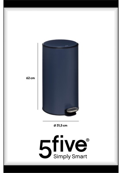 Çöp Kovaları Simply Smart Delta 30 Lt Metal Petrol Mavisi fiyatları