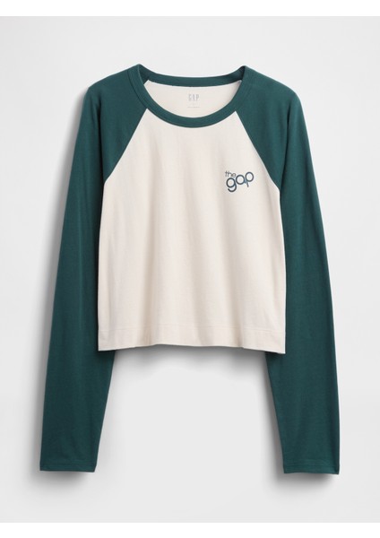 Kadın Yeşil Relaxed Crop Gap Logo T-Shirt fiyatları