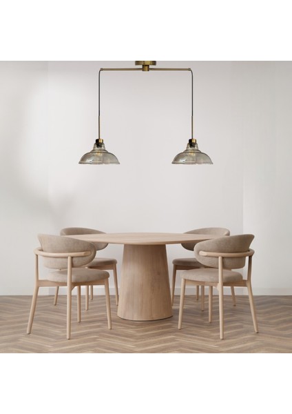 Ikili Vishi Cam Bal Rengi Metal Çubuk Avize Ince Eskitme Başlık Retro Sarkıt Lamba Salon Aydınlatma