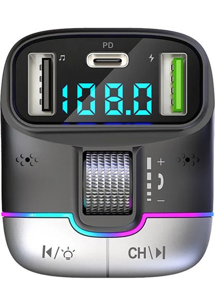 55W Pd ve Qc Destekli Type-C Çıkışlı Bluetooth Fm Modülatör ve Çoklu Araç Şarj Cihazı fırsatları