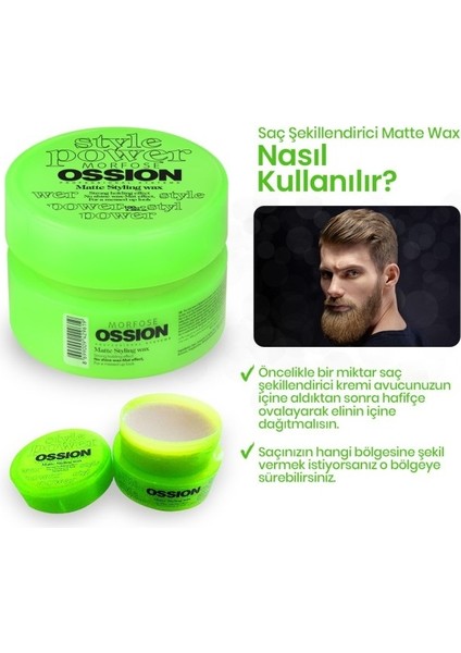 Ossıon Wax 100ML Matte Stylıng modelleri