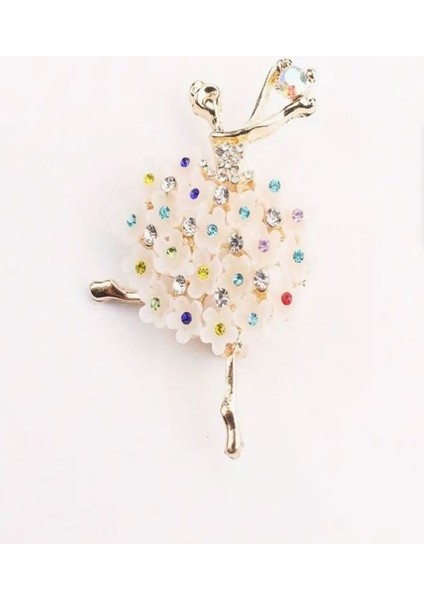 Taşlı ve Çiçekli Balerin Broş fiyatları