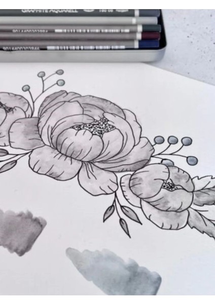 Canson A5 200 gr 20 Sayfa Taşıma Çantası Cretacolor 6'+3 Aquarell Sulandırılabilir Dereceli Kalem