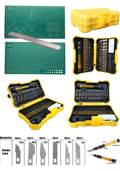 29 Parça Çok Fonksiyonlu Hobi Kretuar Seti A3 Kesim Matı