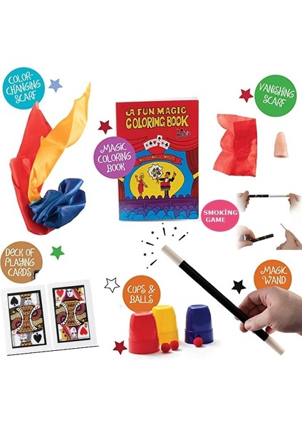 Buğz 7 Parçalık Lüks Sihirbazlık Seti ( Defter-Mendilli Parmak-Deste-Iskambil--Kaybolan Deste-Mendil )