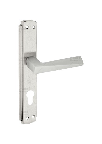 Piramit Kol Aynalı Nikel Saten Yale Kapı Kolu