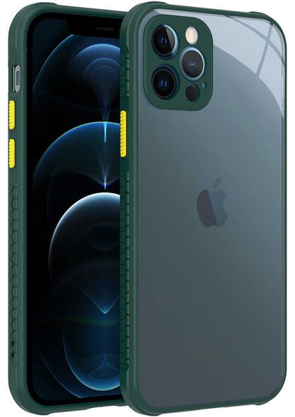 iPhone 12 Pro Kılıf ​​ınc Kaff Kapak-Koyu Yeşil
