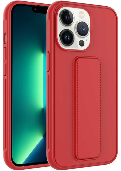 iPhone 13 Pro Max Kılıf Inc Qstand Kapak-Kırmızı