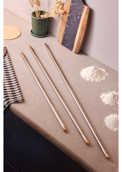 Proroll 304 Paslanmaz Çelik Gold Merdane 60 cm Hamur Oklavası 18/10 modelleri