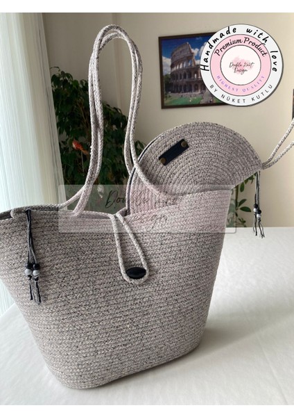 Bailey 2li Takım Plaj Çantası , El Çantası Clutch, Totebag, Kadın Çanta, Yazlık, Hediyelik, hasır Jüt Tress modelleri