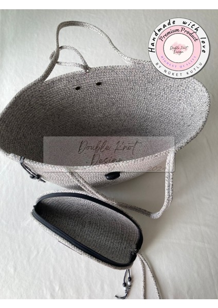 Bailey 2li Takım Plaj Çantası , El Çantası Clutch, Totebag, Kadın Çanta, Yazlık, Hediyelik, hasır Jüt Tress