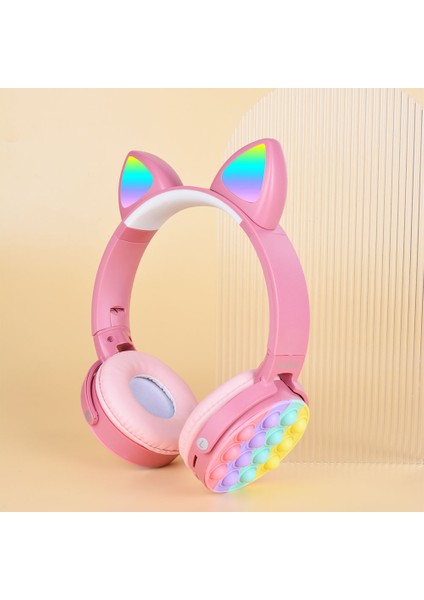 Inc CXT-950 Rgb LED Işıklı Kedi Kulağı Band Tasarımı Ayarlanabilir Katlanabilir Kulak Üstü Bluetoot indirimleri