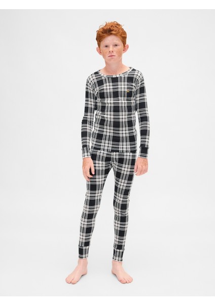 Bebek Siyah Organik Brushed Pamuklu Holiday Pijama Takımı fiyatları