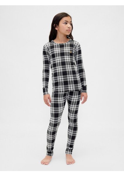 Bebek Siyah Organik Brushed Pamuklu Holiday Pijama Takımı fırsatları