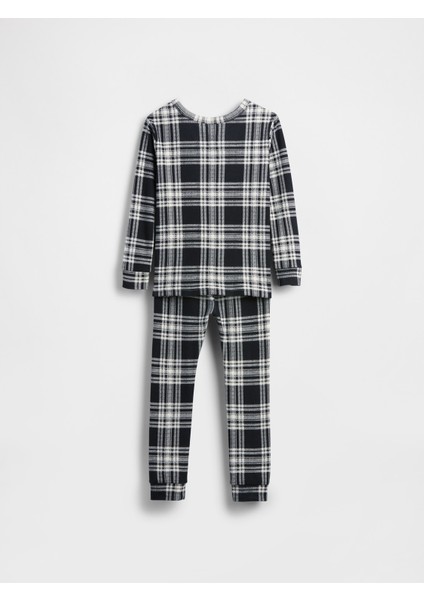 Bebek Siyah Organik Brushed Pamuklu Holiday Pijama Takımı