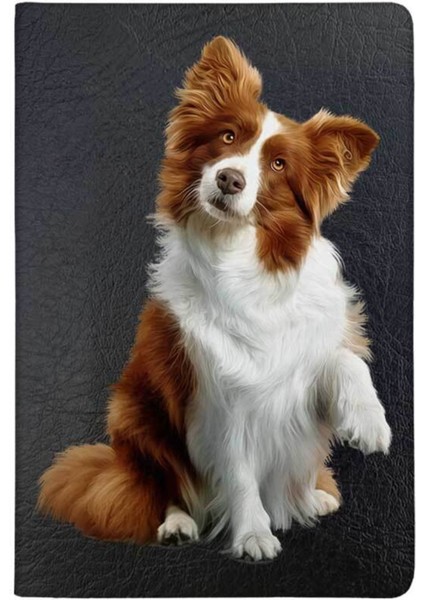 Collie Desenli Deri Pet Evcil Hayvan Kedi Köpek Uyumlu Pasaport Sağlık Karnesi Kabı Kılıfı