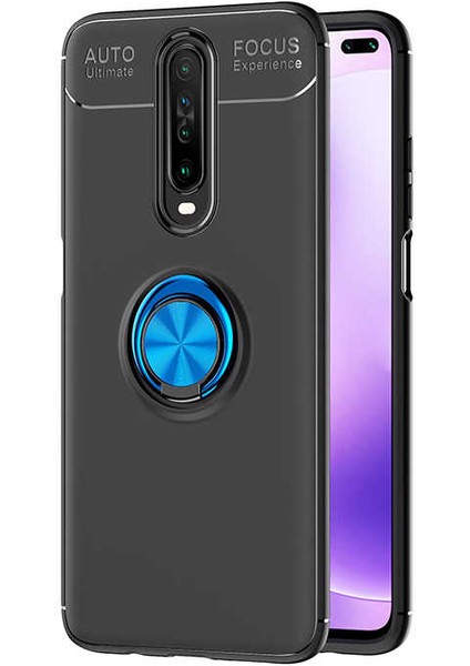 Xiaomi Poco X2 Kılıf Inc Ravel Silikon Kapak-Siyah-Mavi