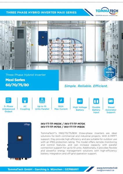 Trio-Hybrid Maxi Serisi 80KW Hibrit Inverter fiyatları