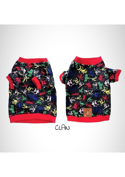 Renkli Figür Desenli Köpek Sweatshirt L | El Yapımı Şık Köpek Giysisi
