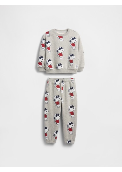 Erkek Bebek Gri Vintagesoft Snoopy Outfit Set