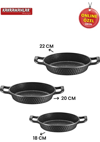 Premium 3'lü Döküm Sahan Seti modelleri