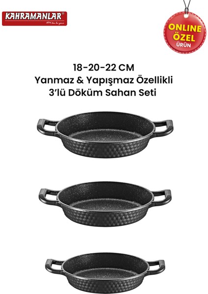 Premium 3'lü Döküm Sahan Seti fırsatları